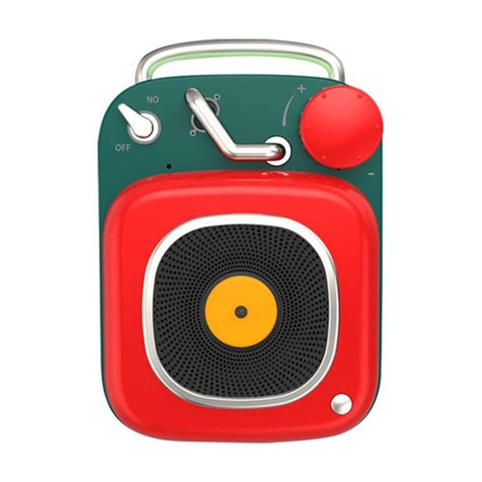 HM20 Retro Mini Wireless Bluetooth 5.0 Portable Speaker Microphone Aluminium Alloy Body Music Pla...