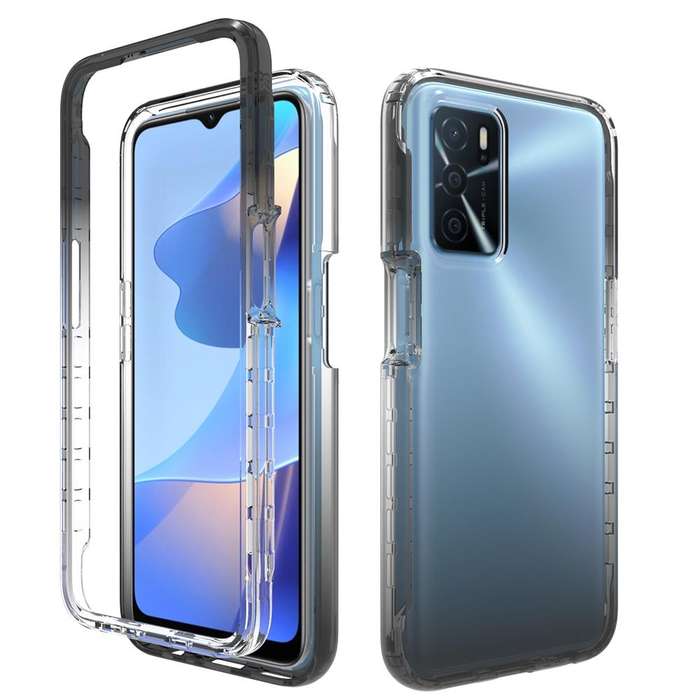 For OPPO A16 Shockproof High Transparency Two-color Gradual Change PC+TPU Candy Colors Phone Prot...