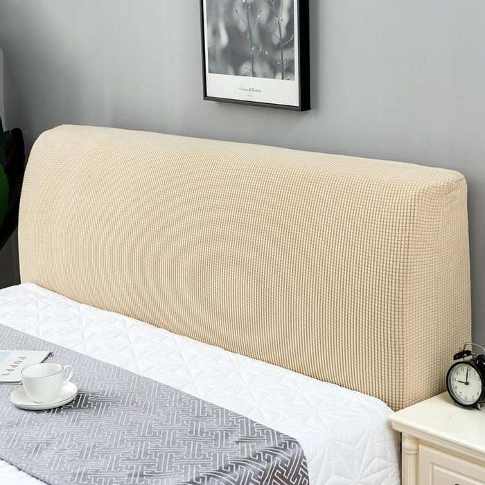 Polar Fleece Elastic Full Covered Headboard Dust Cover, Size:180cm(Mustard Yellow)