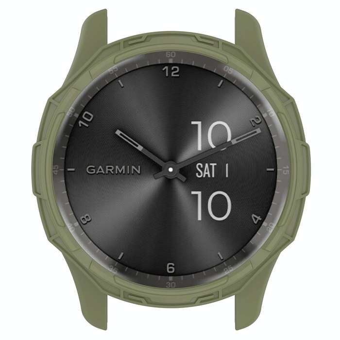 For Garmin Vivomove Trend Armor Hollow Watch Protective Case(Jungle Green)
