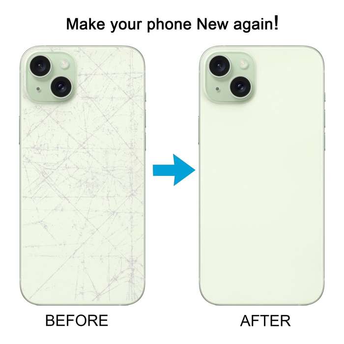 For iPhone 15 Easy Replacement Big Camera Hole Glass Back Battery Cover(Green)