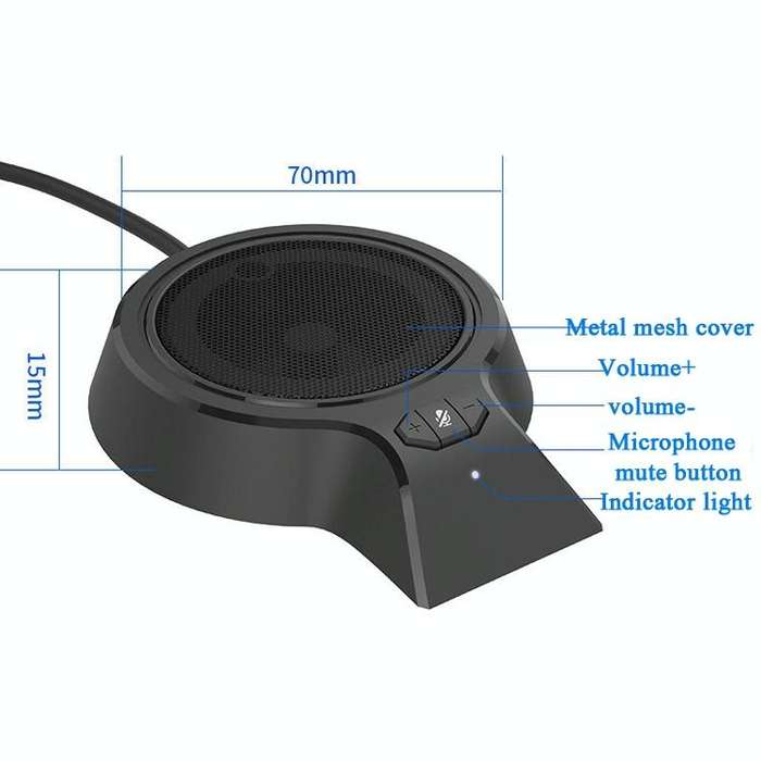 M100PRO Built-in Speaker 360-Degree Pickup Video Voice Call USB Omnidirectional Microphone Confer...