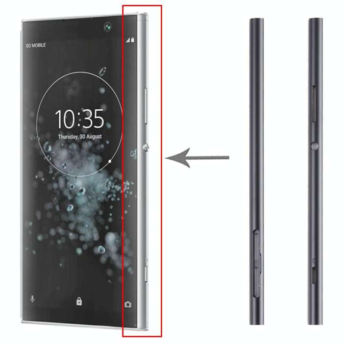 1 Pair Side Part Sidebar For Sony Xperia XA2 Plus (Black)