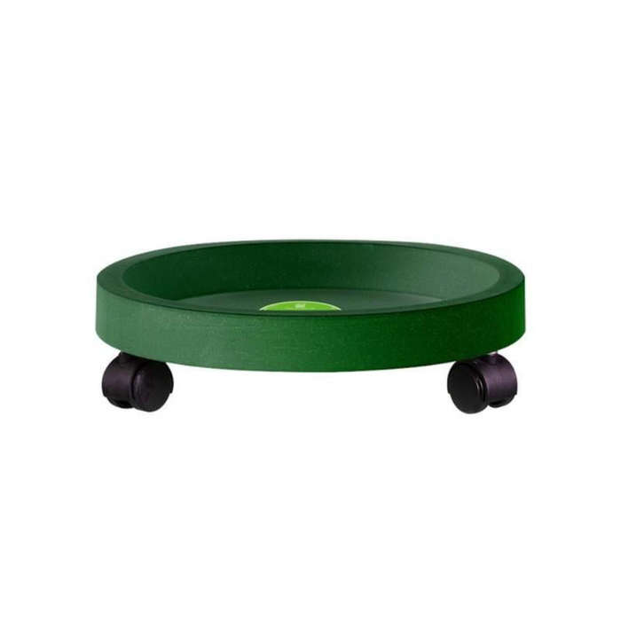 Universal Round Wheels Pot Tray Easy Moving Plant Pot Tray Garden Plate Plastic Stand(Green)
