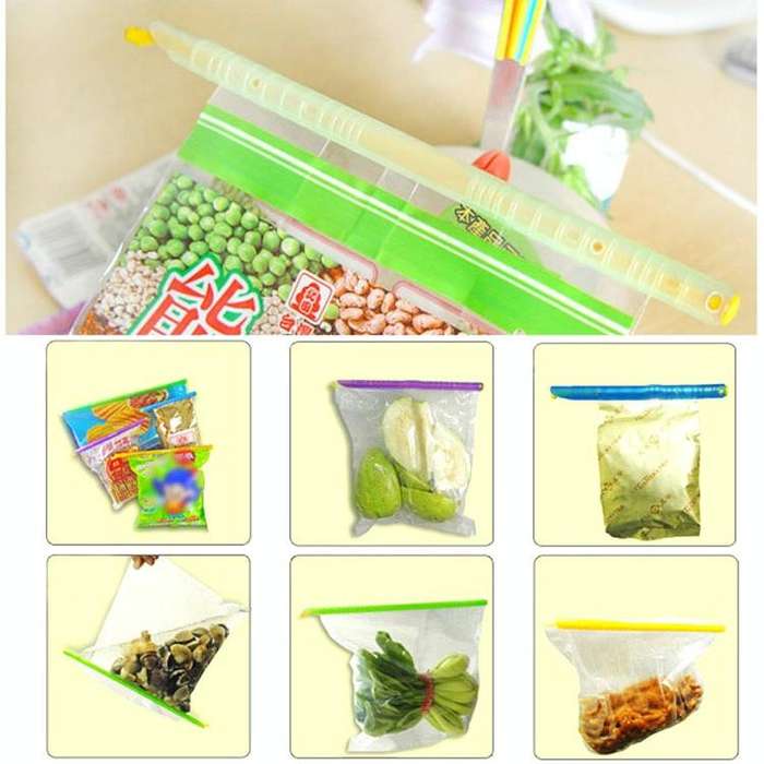 3 x Revolutionary Big Size Plastic Slide & Store Bag Sealer Keeping Fresh Bag Sealing Bar Rod Sti...