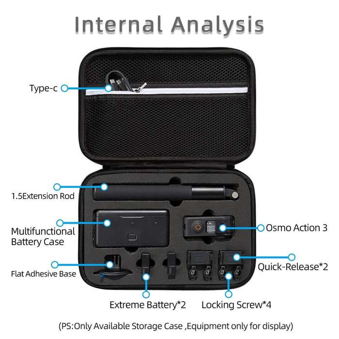 For DJI Osmo Action 3 Carrying Storage Case Bag,Size: 21.5 x 29.5 x 10cm(Black)