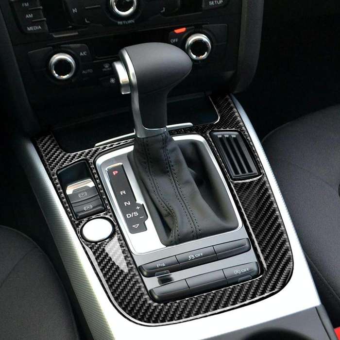 Car Carbon Fiber Gear Position Panel Decorative Sticker for Audi 2010-2018 Q5 / 2009-2016 A4L / 2...