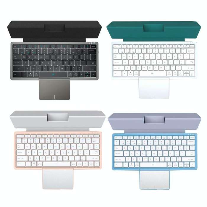 KF8700 78 Keys Hidden Touchpad Portable Tablet Computer Wireless Bluetooth Keypad With PU Leather...
