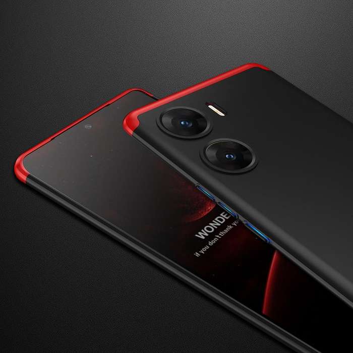 For vivo V29e GKK Three Stage Splicing Full Coverage PC Phone Case(Black Red)