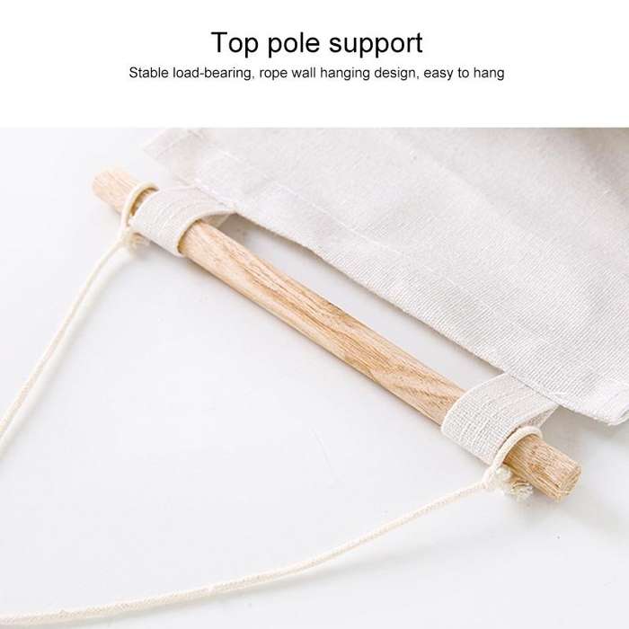 3-Pockets Cotton Linen Wall Hanging Door Pouch Bedroom Home Storage Pocket Hanging Bag(Gray)