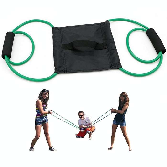 Outdoor Water Balloon Launcher Elastic 3 People Bomb Beach Party Toys Line Length 0.7m