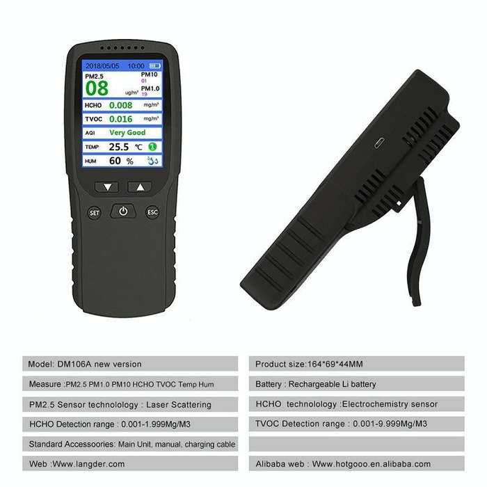 DM106A Indoor Haze Dust Formaldehyde Air Quality Detector