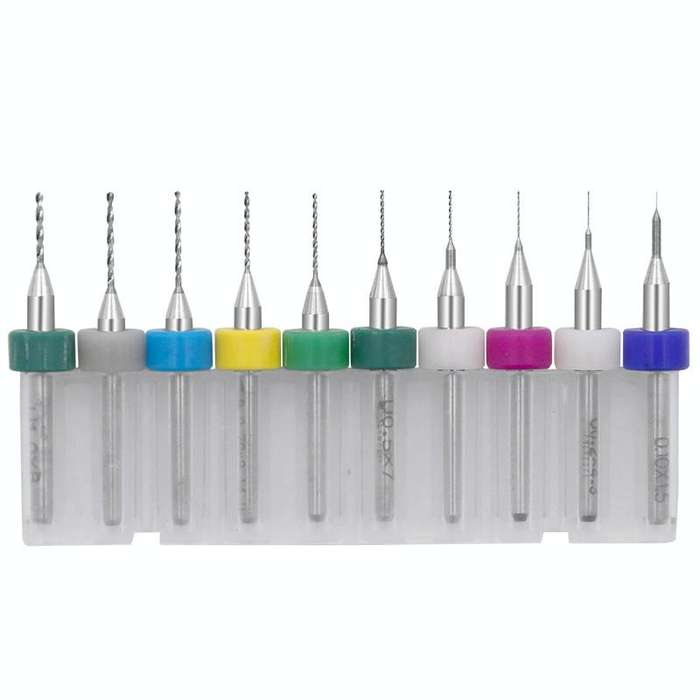 10 In 1 PCB Tungsten Steel Drill Bits Carving Miniature Drill Bits, Size: 0.1-1mm