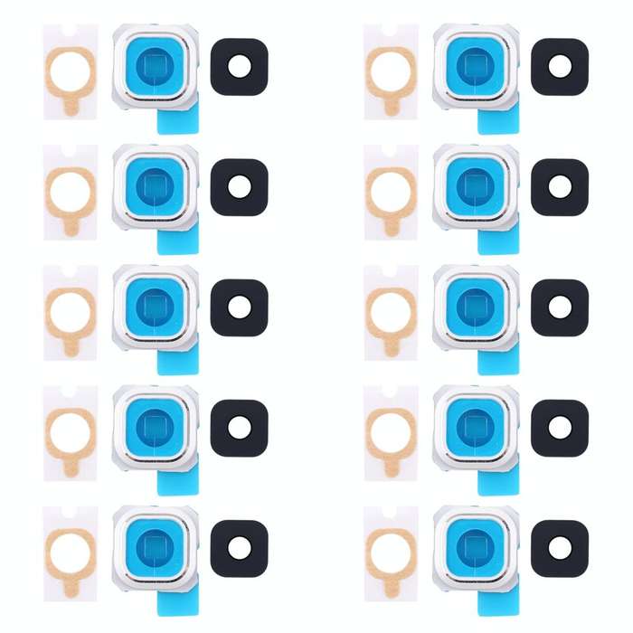 For Galaxy S6 Edge + / G9280 10pcs Back Camera Bezel & Lens Cover with Sticker