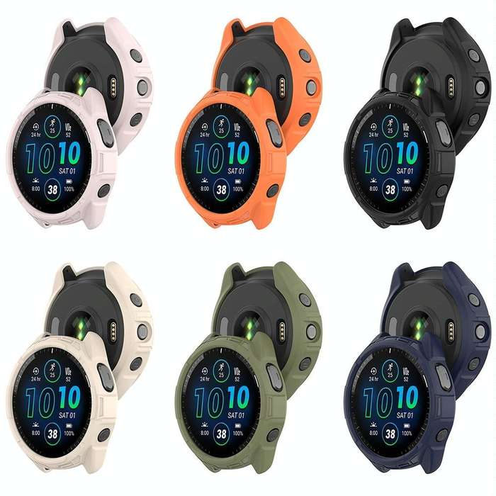 For Garmin Forerunner 965 Armor Hollow Watch Protective Case(Black)