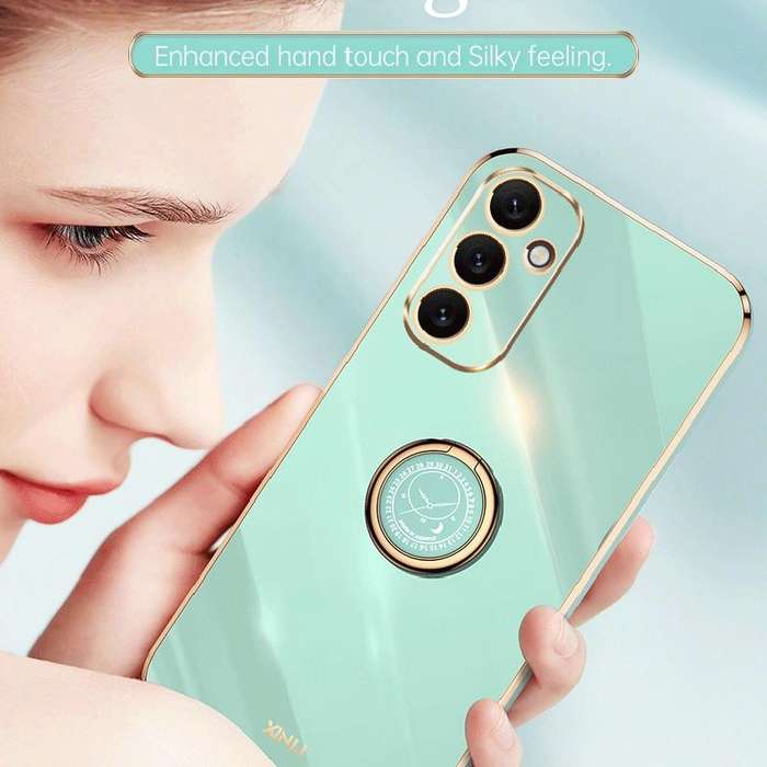 For Samsung Galaxy A34 5G XINLI Straight Edge 6D Electroplate TPU Phone Case with Ring Holder(Che...
