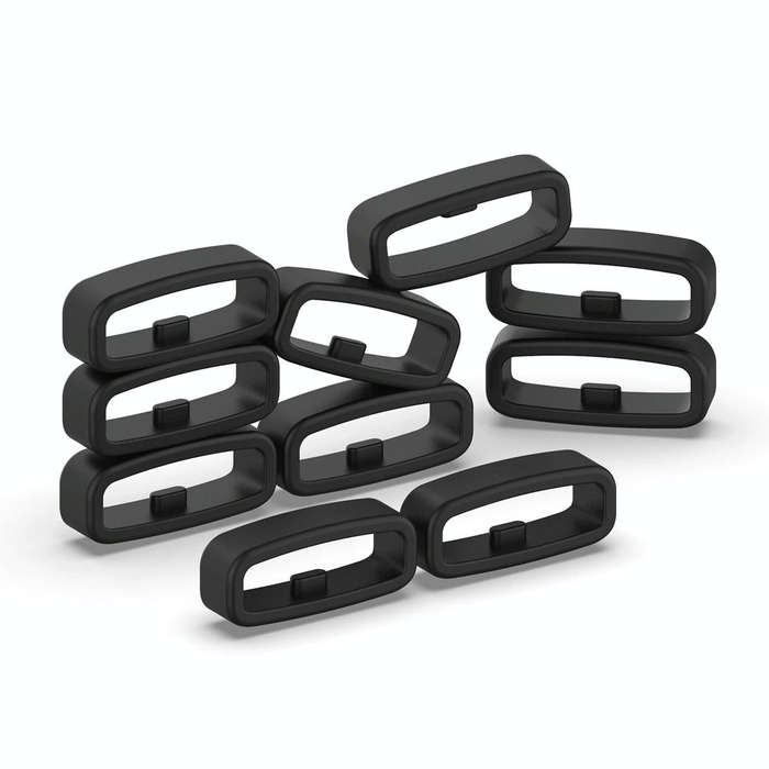 20mm 10pcs Universal Watch Band Fixed Silicone Ring Safety Buckle(Wine Red)
