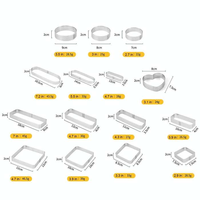 BN1006 Stainless Steel Mousse Circle Thickened Perforated Cake Mold DIY Baking Tools, Specificati...