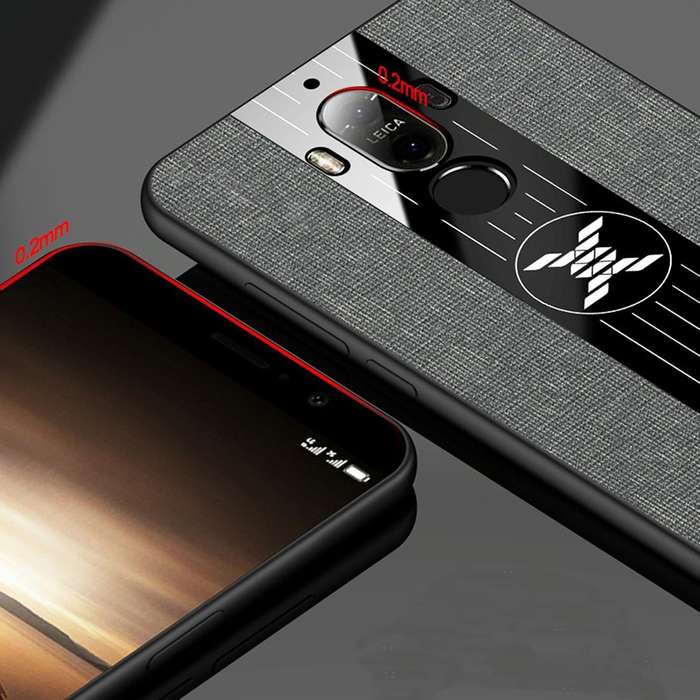 For Huawei Mate 9 XINLI Stitching Cloth Textue Shockproof TPU Protective Case with Ring Holder(Bl...