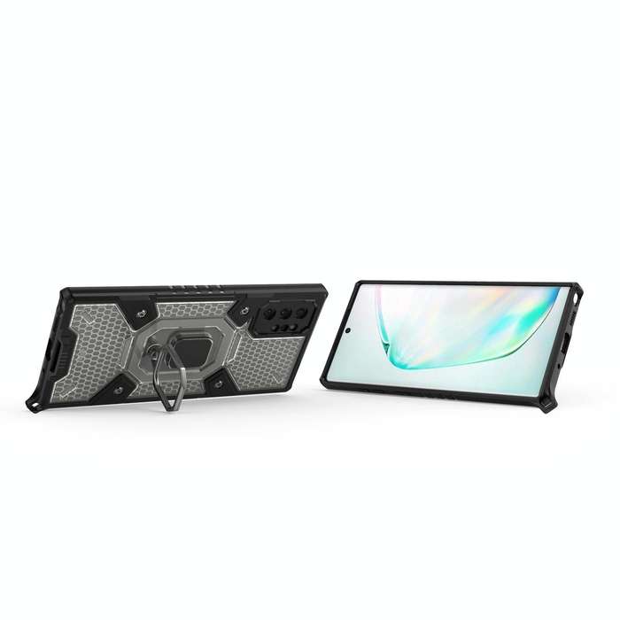 For Samsung Galaxy Note10+ Space PC+TPU Ring Holder Protective Case(Silver)