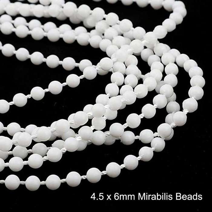 2PCS 10m Bead Chain White Beads Shutter Venetian Blinds Curtain Accessories 4.5 x 6mm Mirabilis B...