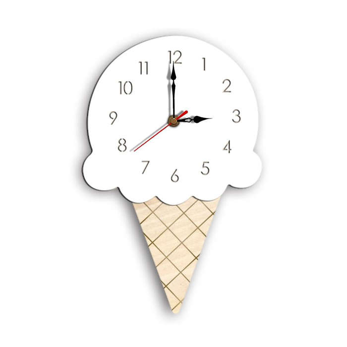 Ice Cream Styling Decorative Wall Clock (White)