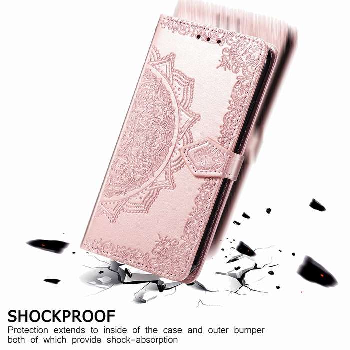 For Samsung Galaxy S22 5G Mandala Flower Embossed Horizontal Flip Leather Case with Holder & Card...