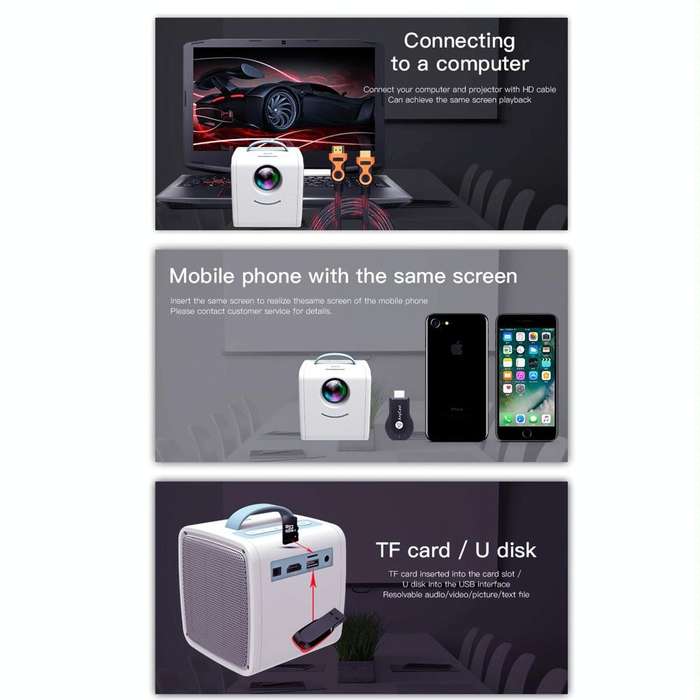 Q2 LED 1080P Mini Portable Projector Children Projector, Plug Type:UK Plug(Pink White)