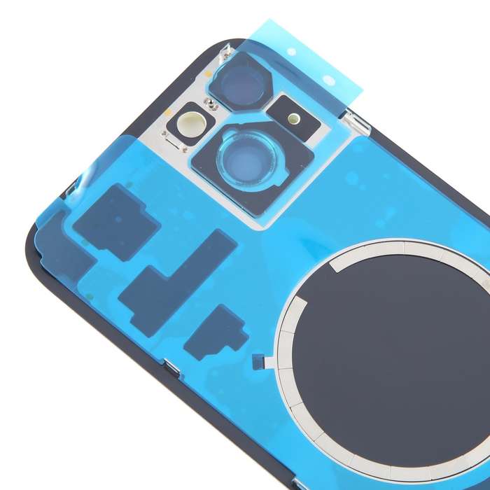 For iPhone 15 Plus Battery Back Cover with Camera Lens Cover + MagSafe Magnet(Yellow)