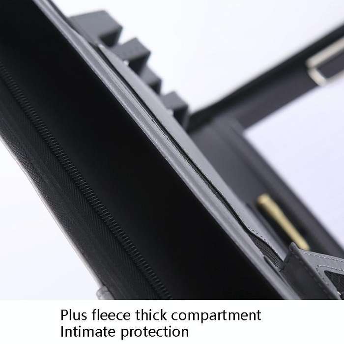 KC601 A4 Multifunctional Portable Folder Business Zipper Bag Leather Folder, Style: No Chargeable...