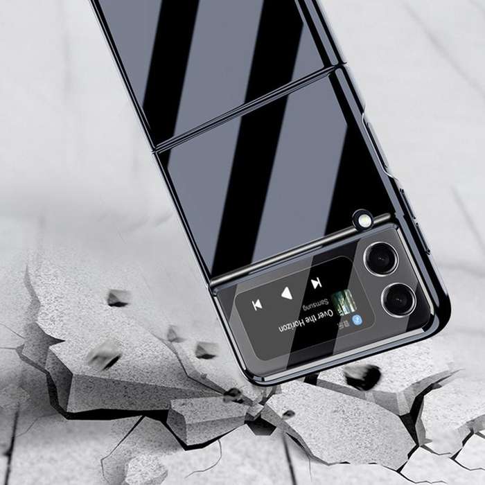 For Samsung Galaxy Z Flip3 5G GKK UV Porcelain Full Coverage Phone Flip Case(White)
