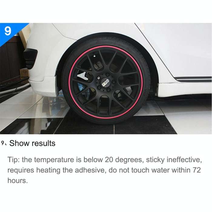 Universal Decorative Scratchproof Stickup 8M Flexible Car Wheel Hub TRIM Mouldings Decoration Str...