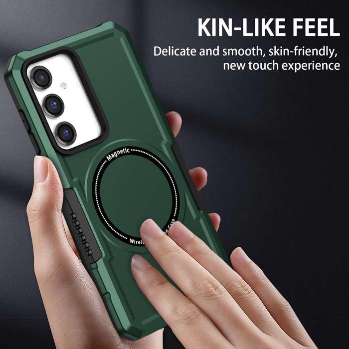 For Samsung Galaxy S23 FE MagSafe Shockproof Armor Phone Case(Dark Green)
