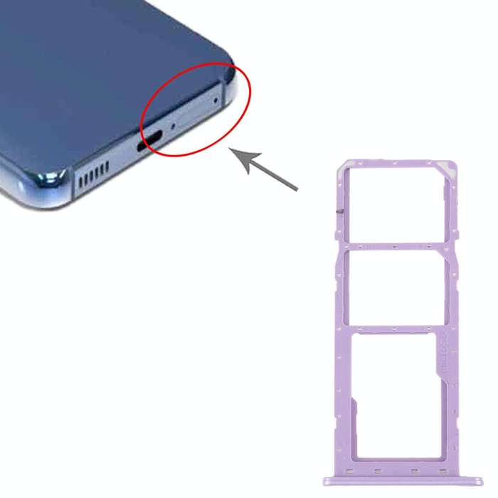 For Samsung Galaxy M04 SM-M045F Original SIM Card Tray + SIM Card Tray + Micro SD Card Tray (Purple)