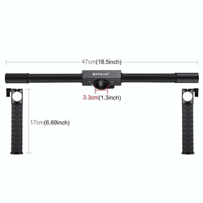 PULUZ Dual Handheld Grip Aluminum Tube Stabilizer