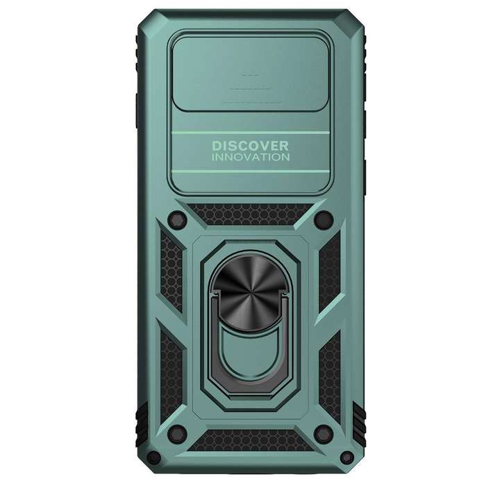 For Samsung Galaxy S10+ Sliding Camshield Holder Phone Case(Dark Green)