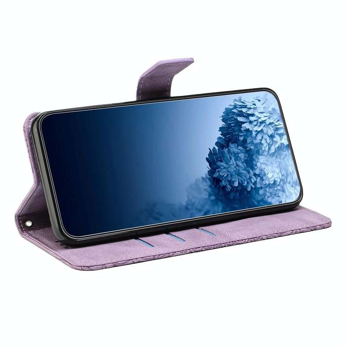 For OPPO A53s Mandala Embossed Flip Leather Phone Case(Purple)