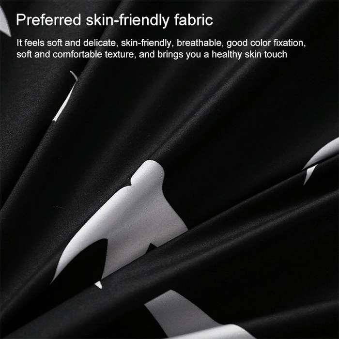 Luxury Bedding Black Marble Pattern Set Sanded Printed Quilt Cover Pillowcase, Size:200x200cm(Col...