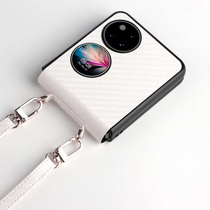 For Huawei P50 Pocket Carbon Fiber Texture PU + TPU Phone Case(Wine)