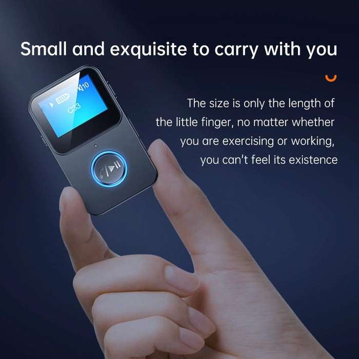 C33 Bluetooth 5.0 Audio Receiver Transmitter Portable MP3 Player with LCD Display Support Remote ...