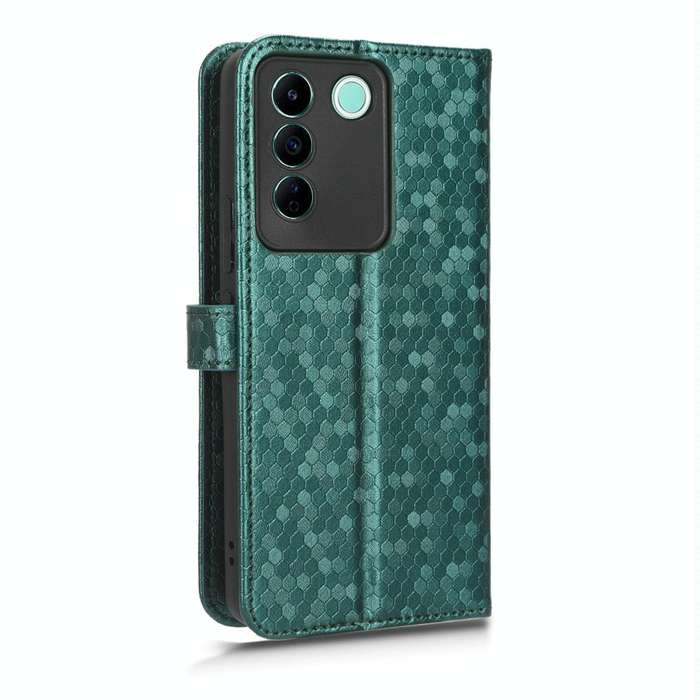 For vivo V27e / S16e Honeycomb Dot Texture Leather Phone Case(Green)