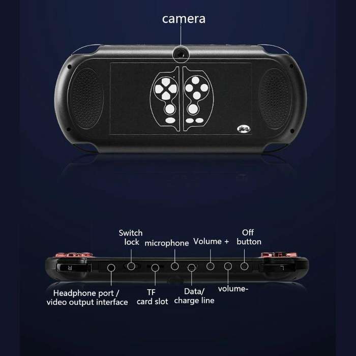 X7 Plus Retro Classic Games Handheld Game Console with 5.1 inch HD Screen & 8G Memory, Support MP...