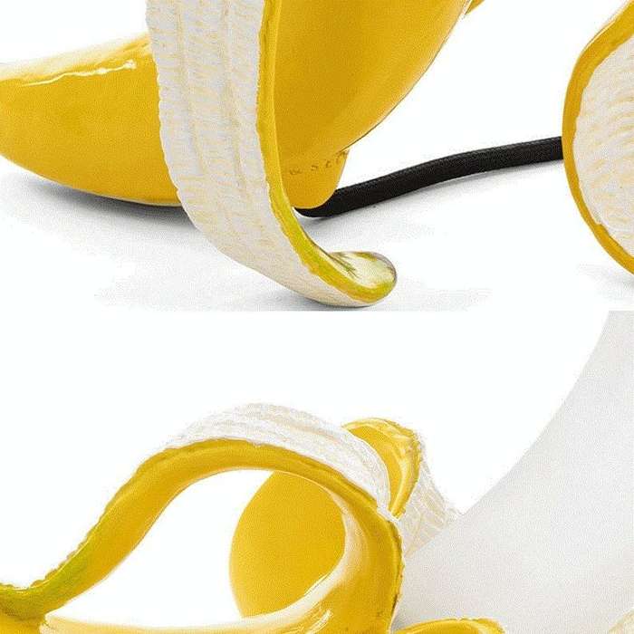 Banana Table Lamp Bedroom Decoration Lamp, Specification: EU Plug, Style:Prone Posture(Spray Paint)