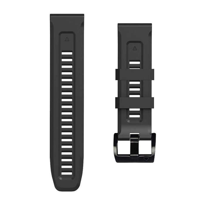 For Garmin Fenix 6X 26mm Silicone Sport Pure Color Watch Band(Charcoal gray)