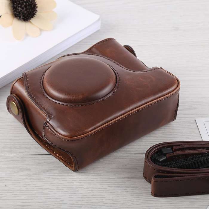 Full Body Camera PU Leather Case Bag with Strap for Canon G16 (Coffee)