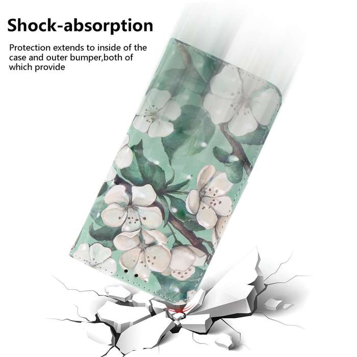 For OPPO Reno 8Pro 3D Colored Horizontal Flip Leather Phone Case(Watercolor Flower)