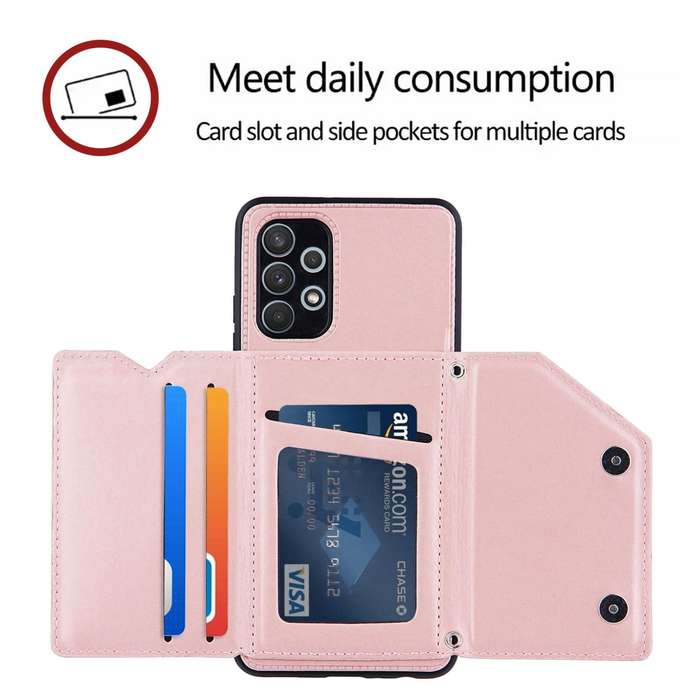 For Samsung Galaxy A32 4G (EU Version) Skin Feel PU + TPU + PC Back Cover Shockproof Case with Ca...