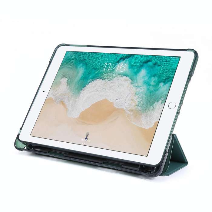 For iPad 9.7 (2018) & (2017) Airbag Horizontal Flip Leather Case with Three-fold Holder & Pen Hol...