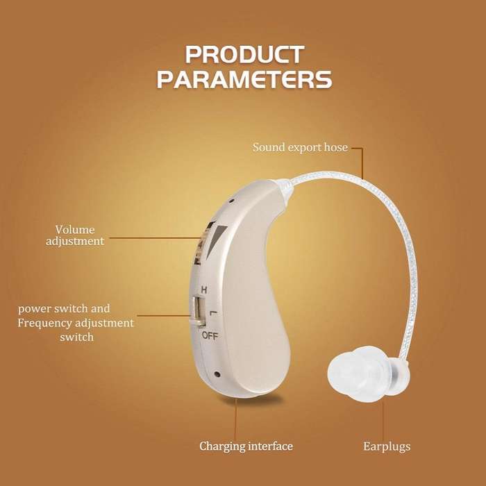 Portable Rechargeable Invisible Hearing Aid US Plug(Black)
