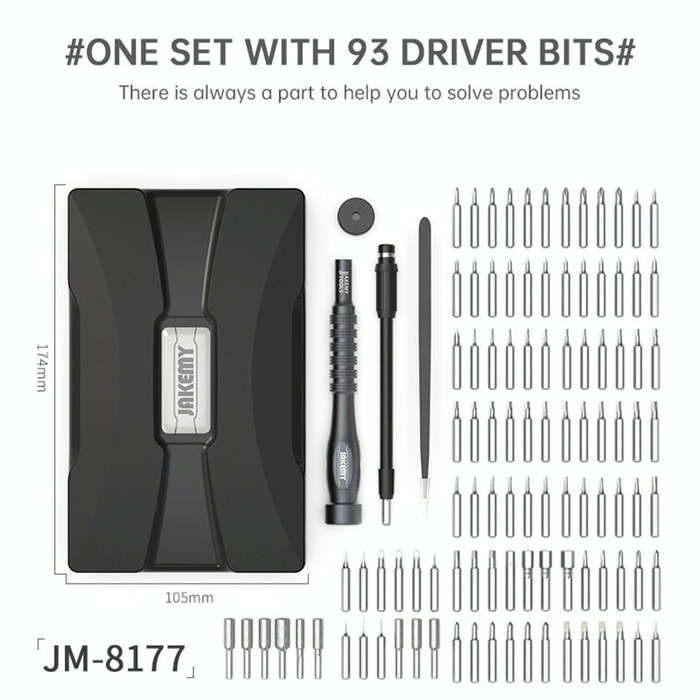 JAKEMY JM-8177 106 in 1 Screwdriver Bit Head Extension Rod Multi-functional Combination Repair To...